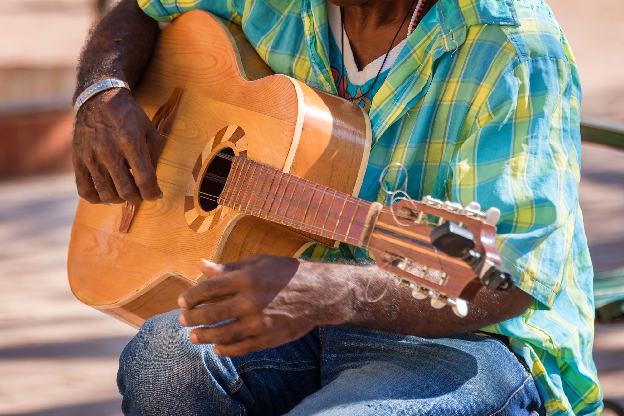 Turks Caicos Street Musician Guitar