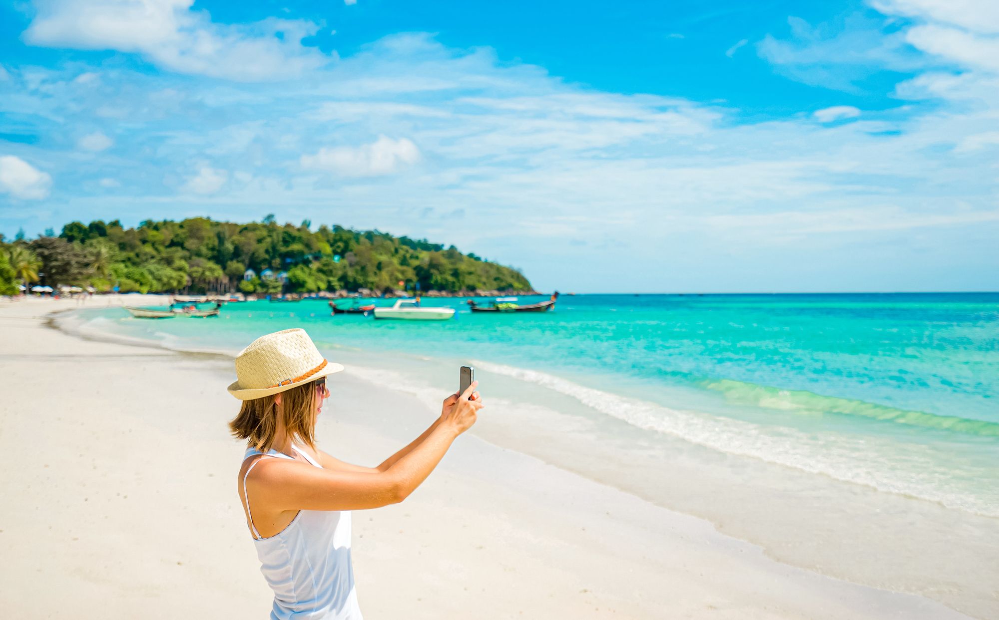 Woman Tourist Beach Picture Jamaica