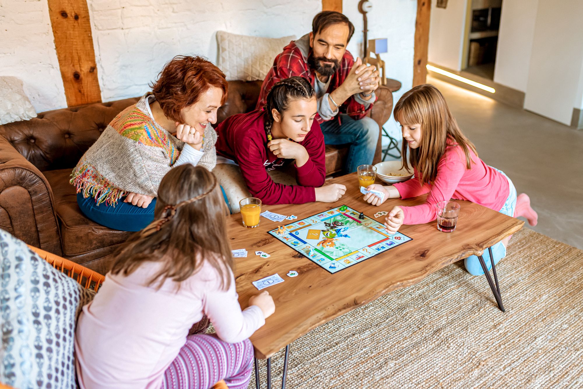Educational Indoor Activities Family Playing Boardgame