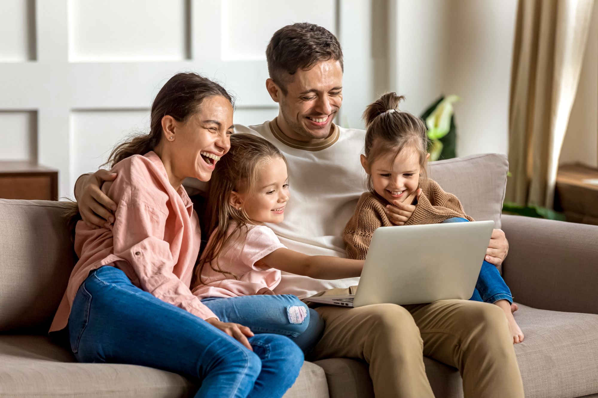 Educational Indoor Activities Family Watching Computer