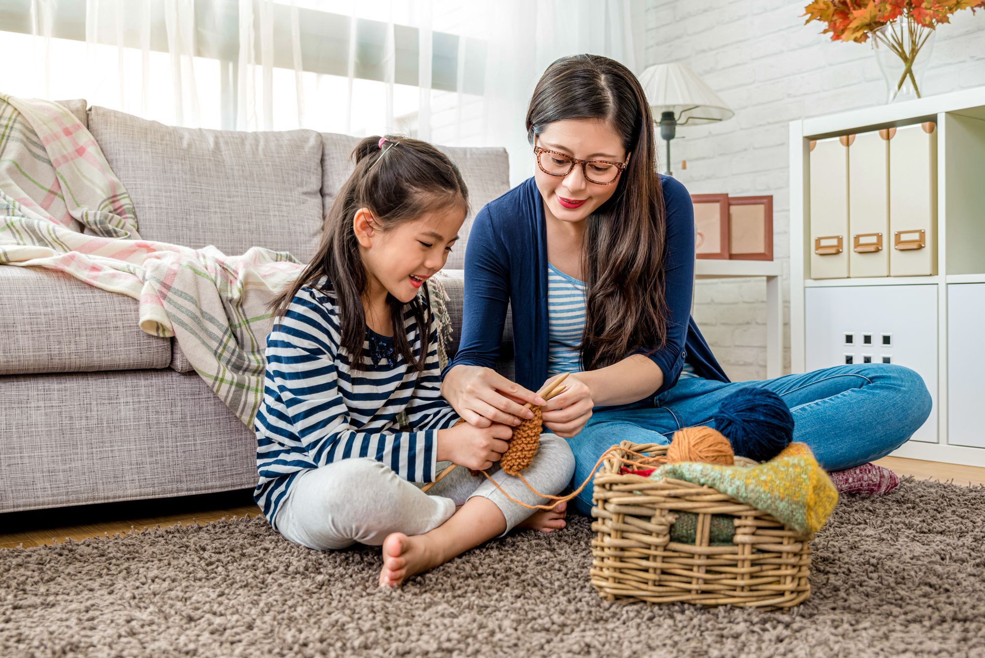 Educational Indoor Activities Learning Knitting