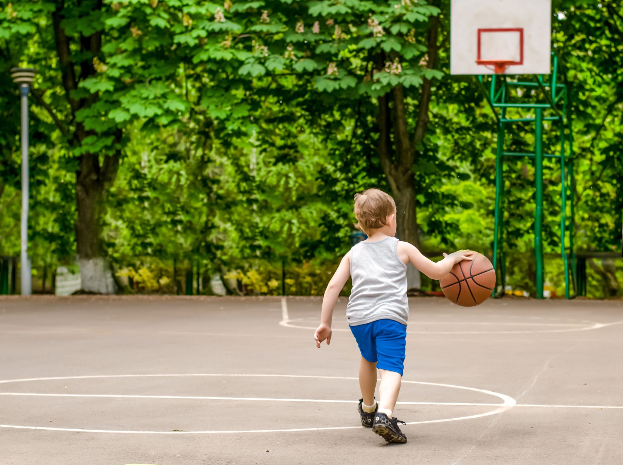 Kid Playing Basketball Screen Time