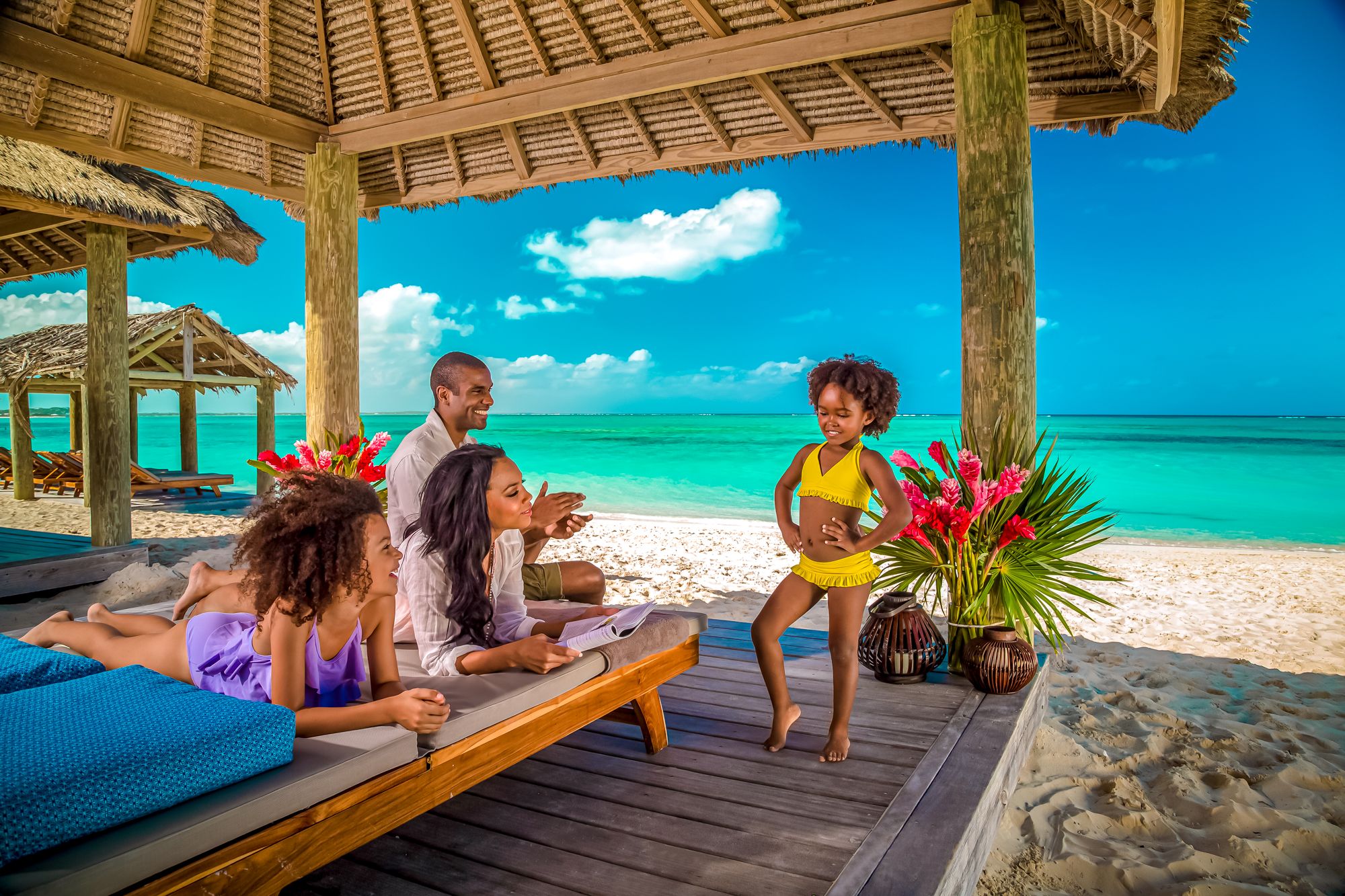 Beaches Turks Caicos Beach Cabana Family