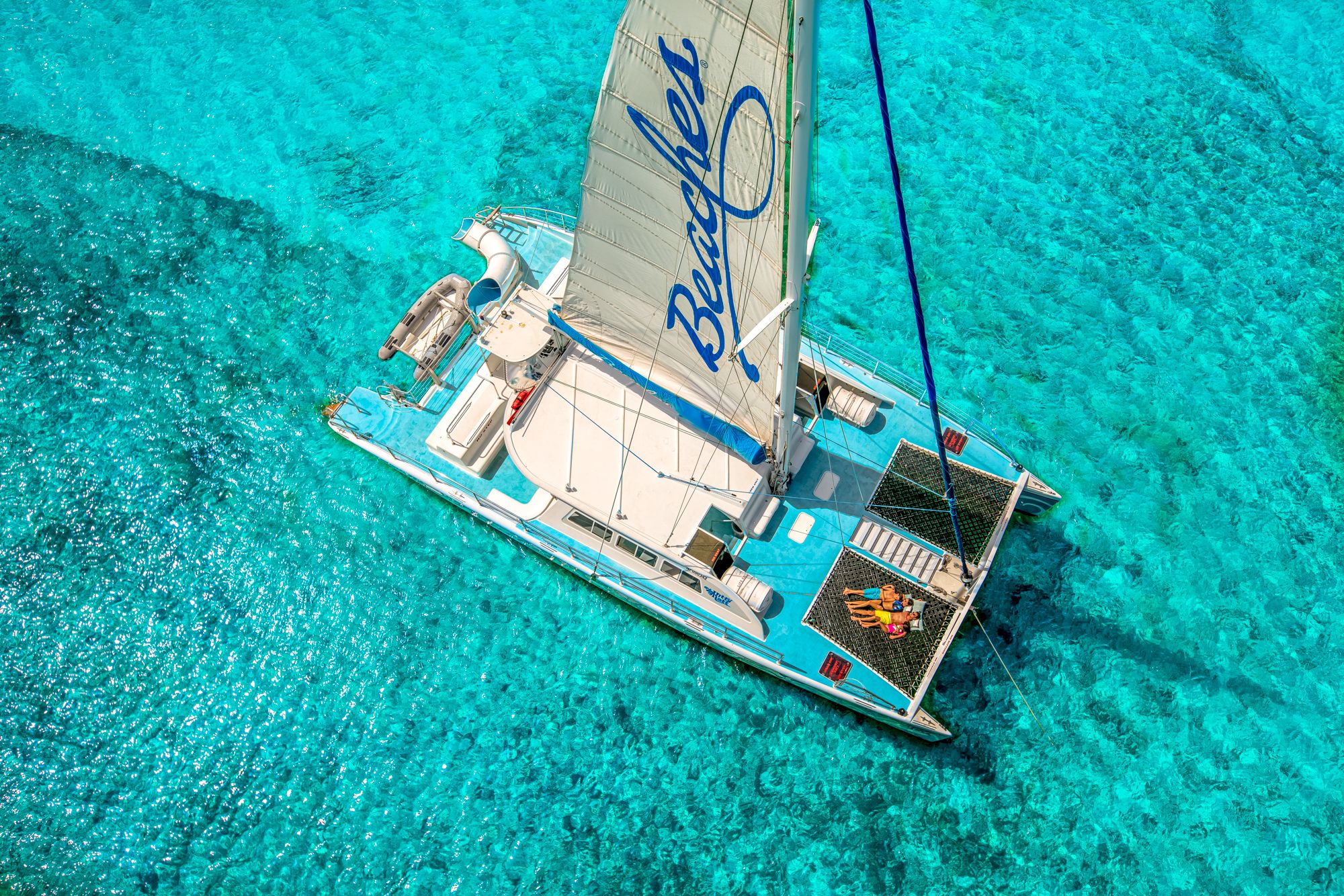 Beaches Turks Caicos Catamaran Aerial