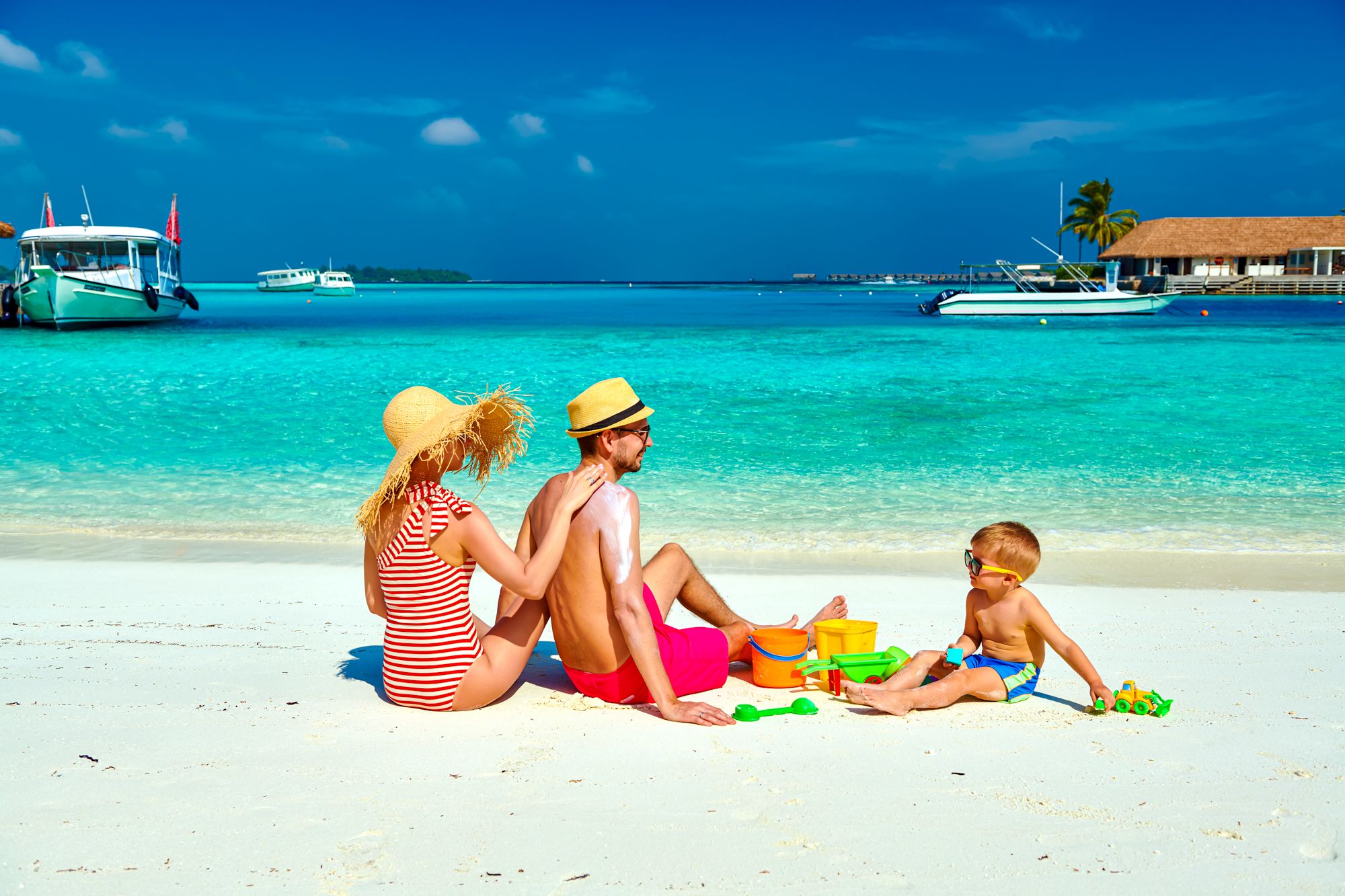 Family Beach Sun Screen Protection