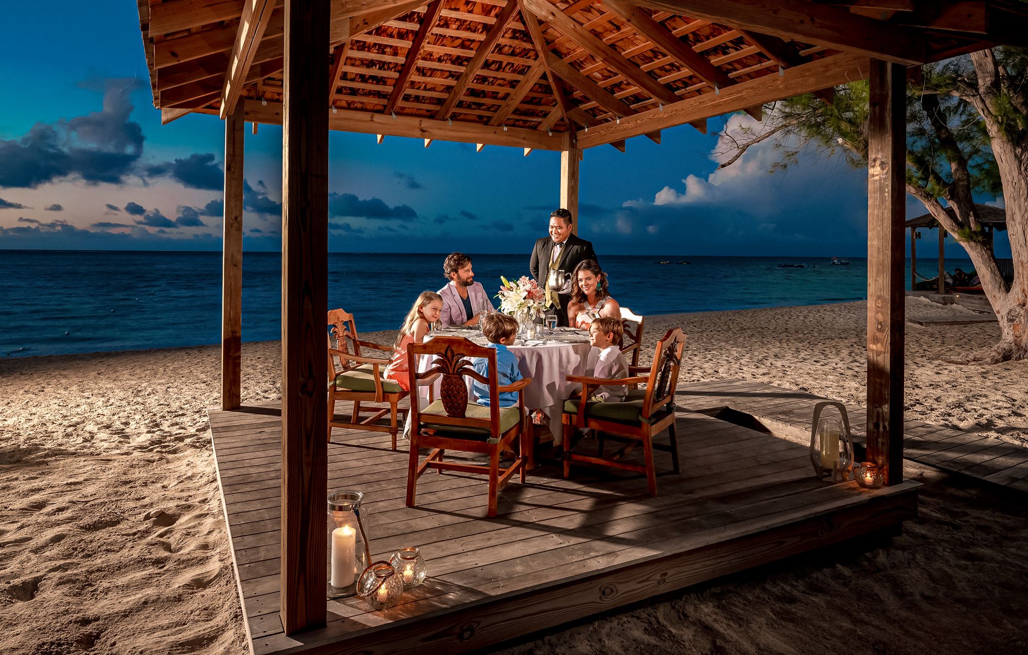 Beaches Turks Caicos Family Dinner Cabana