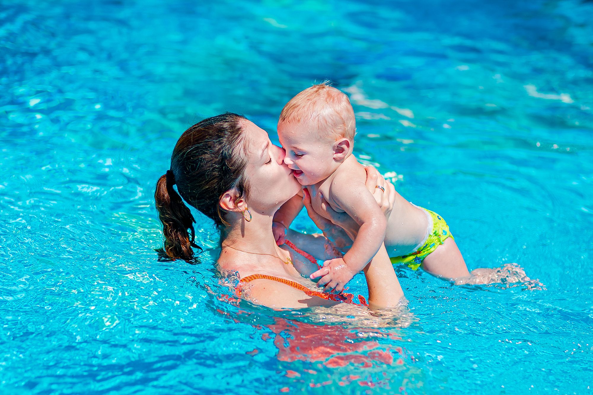 Baby Vacation Mom Pool Swimming