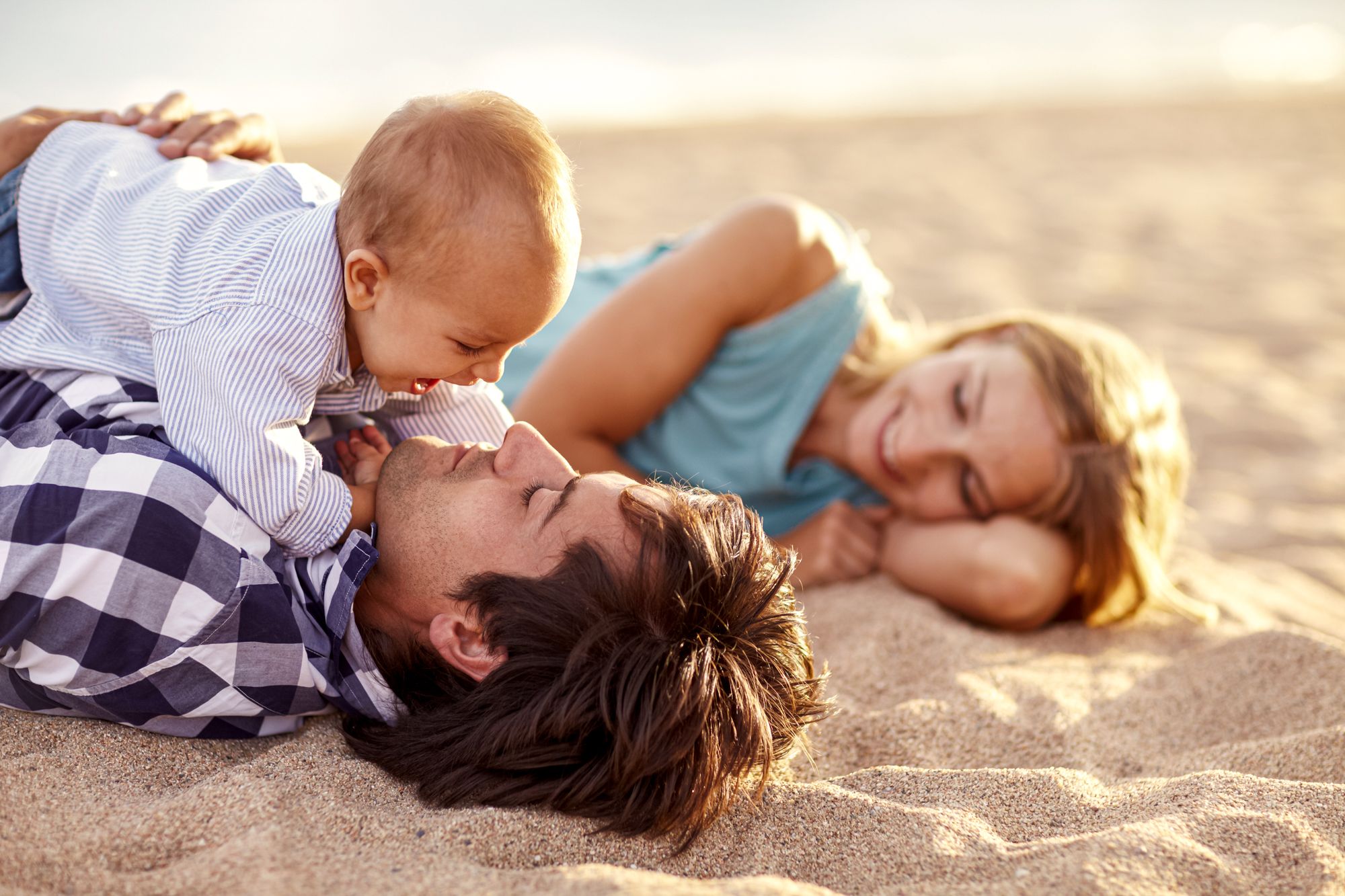 Baby Vacation Parents Beach Sand