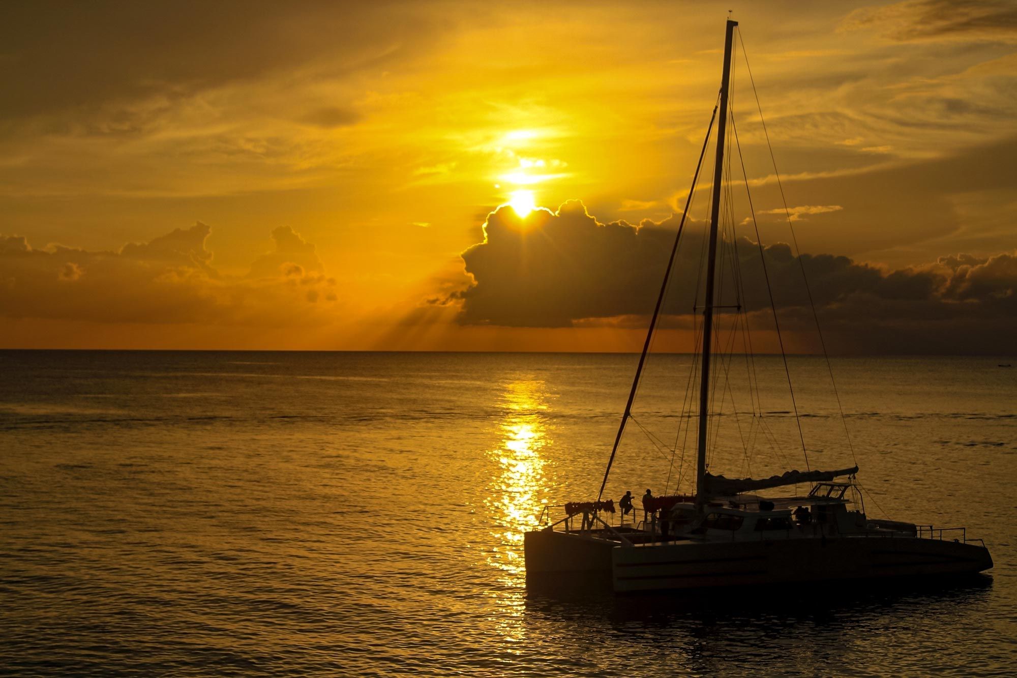 Sunset Catamaran Beach Negril Jamaica
