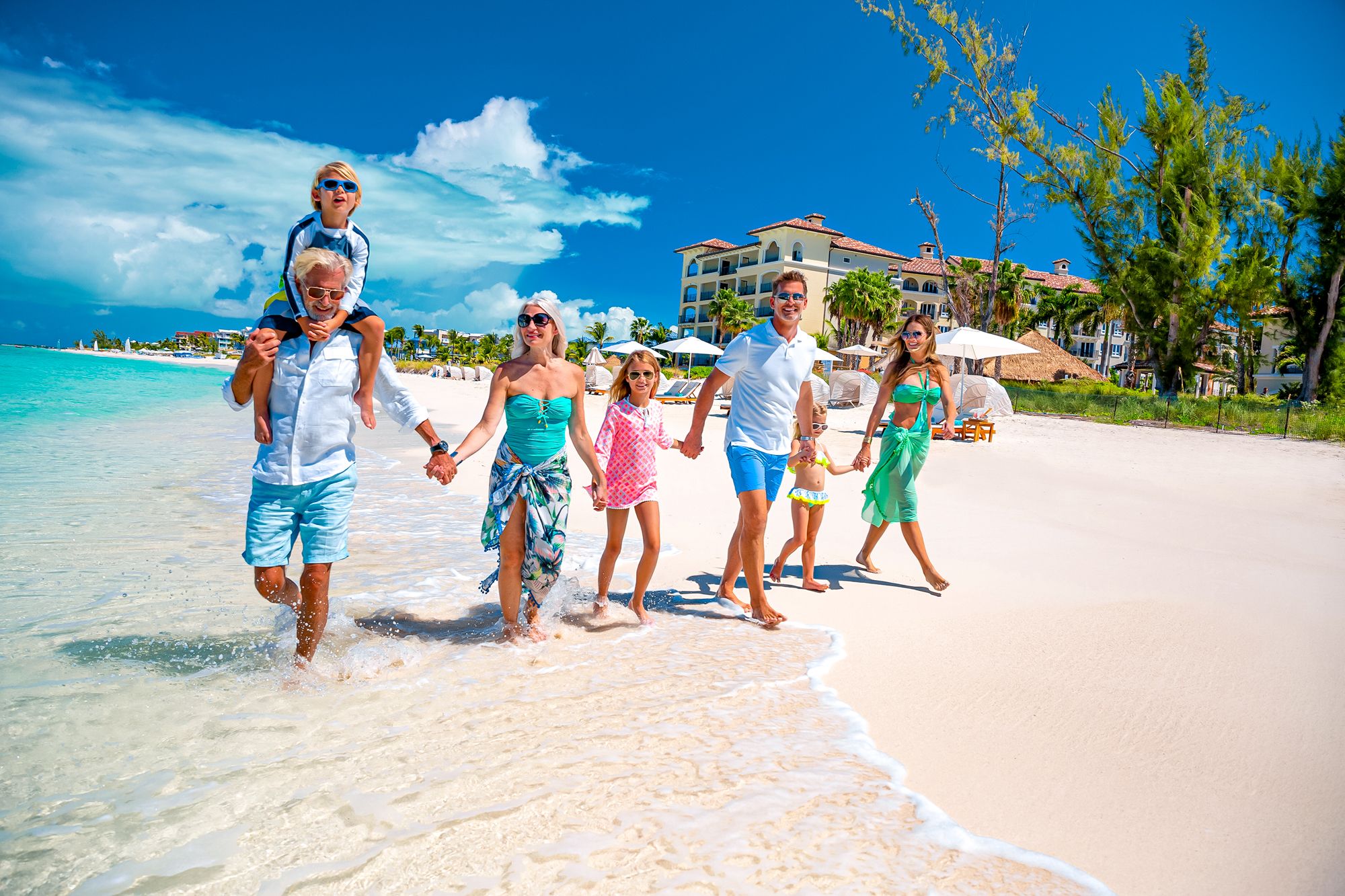 Beaches Turks Caicos Family Walk Beach