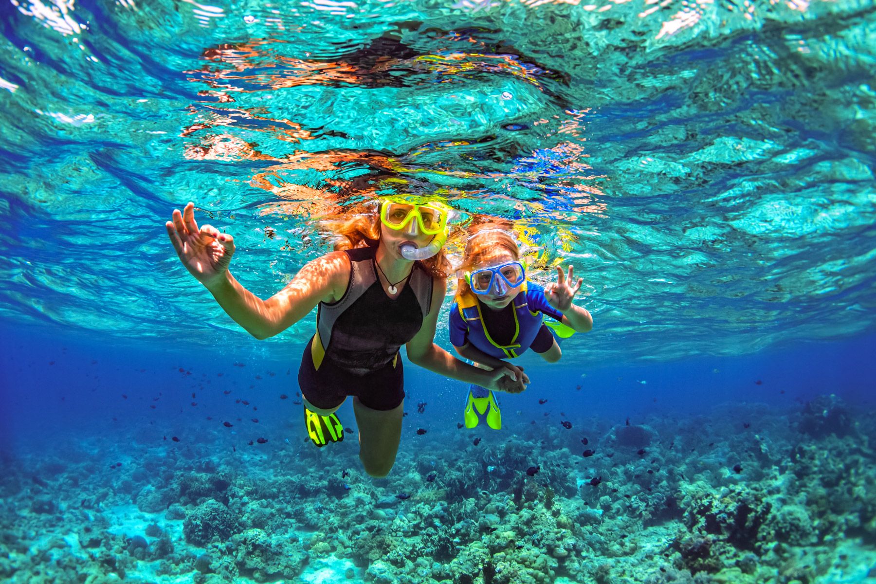 Mother Daughter Snorkeling Turks Caicos