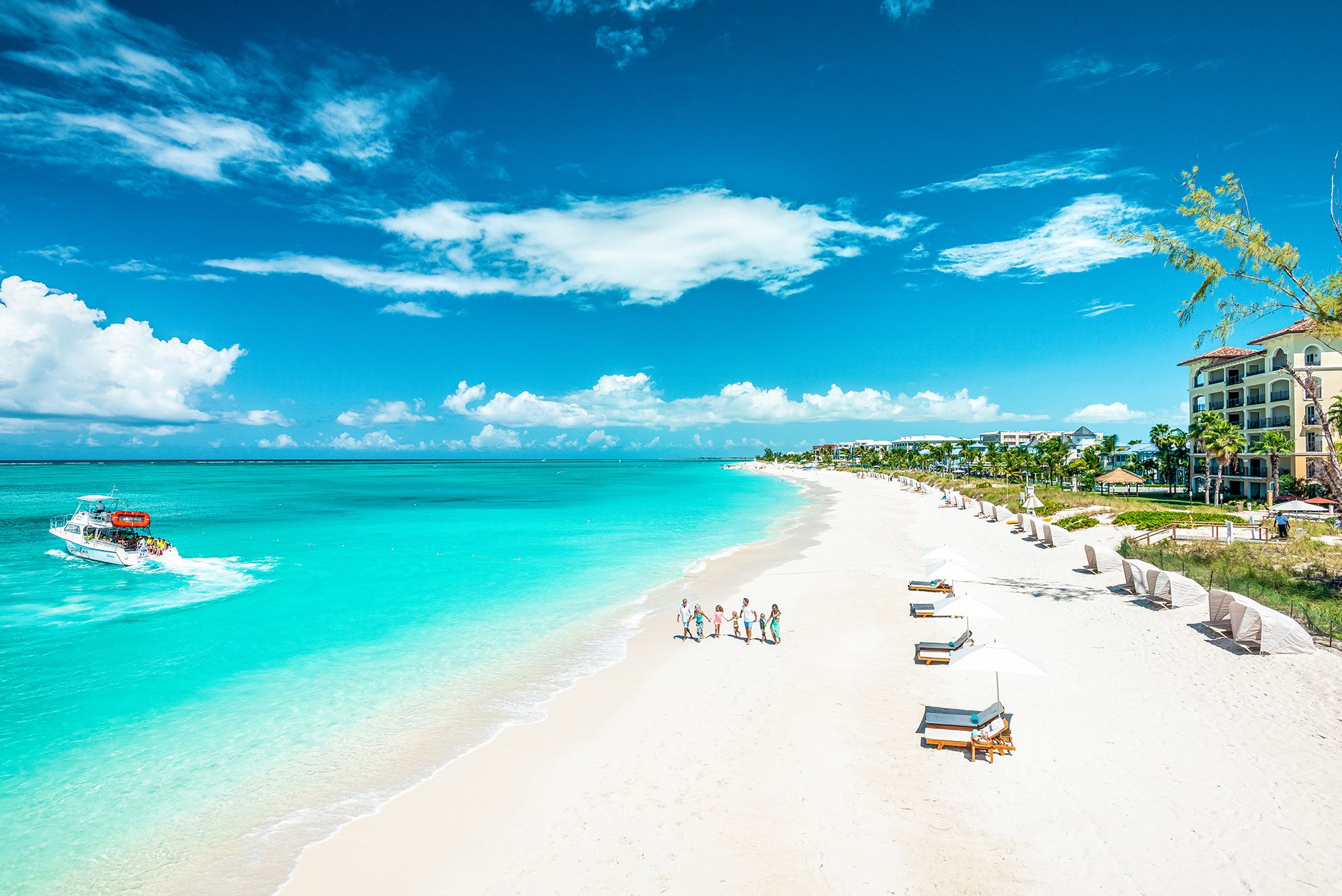 Beaches Turks Caicos Beach Aerial Family