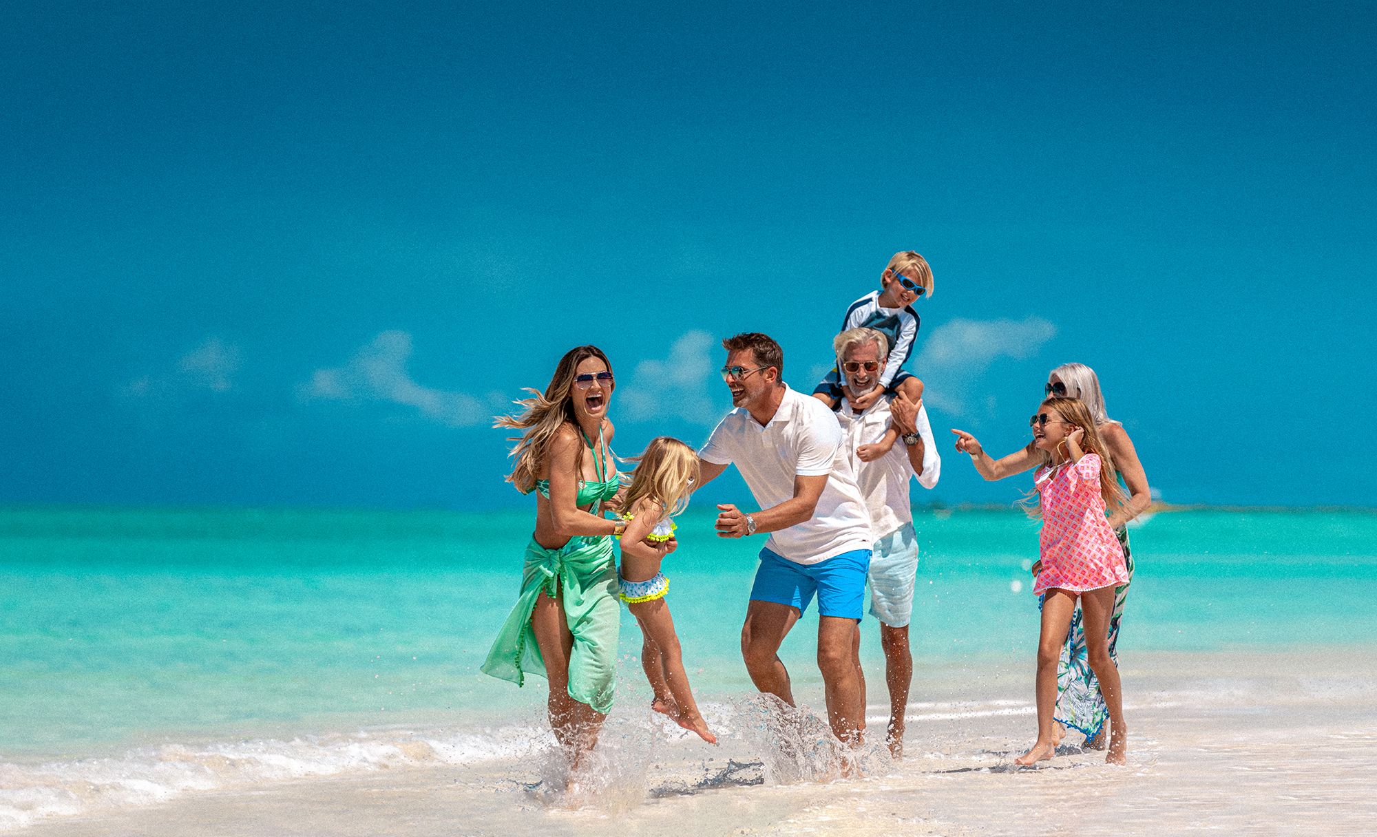 Beaches Turks Caicos Family Beach Running