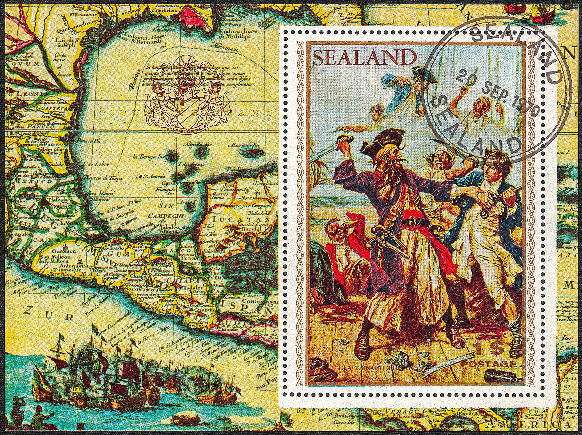 Blackbeard Pirate Stamp