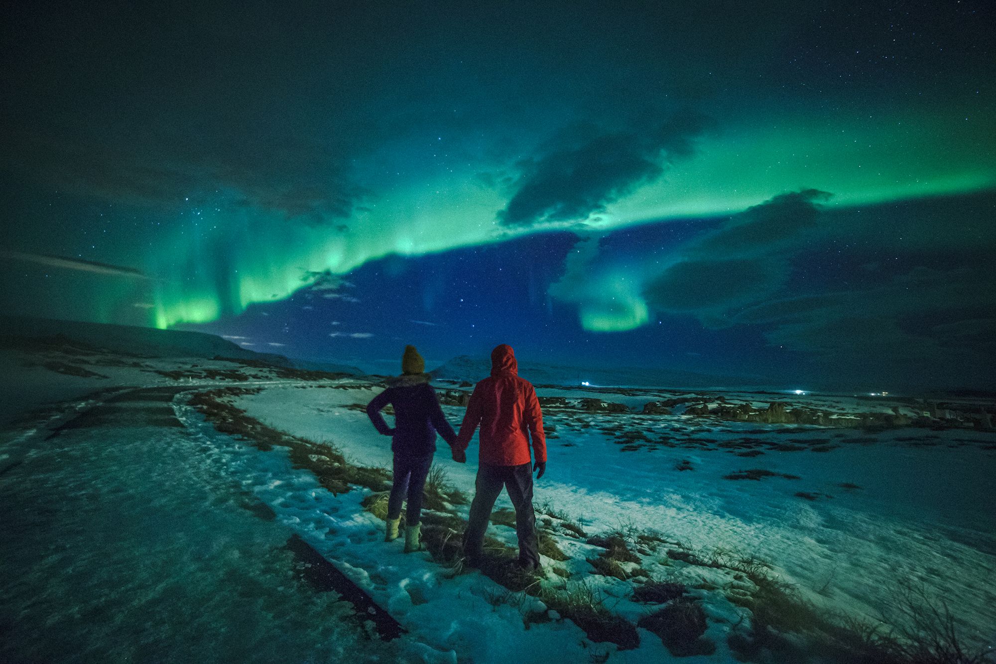 Couple Northern Lights vacation