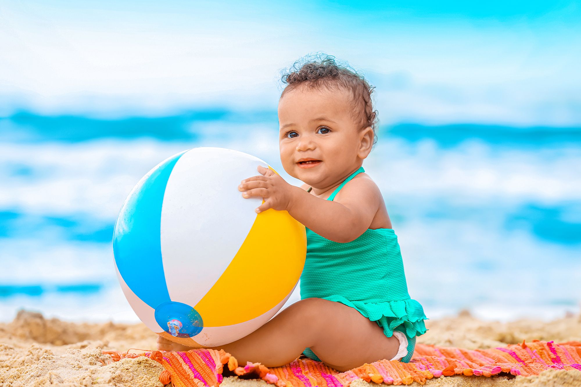 Baby Beach Games Playing Ball