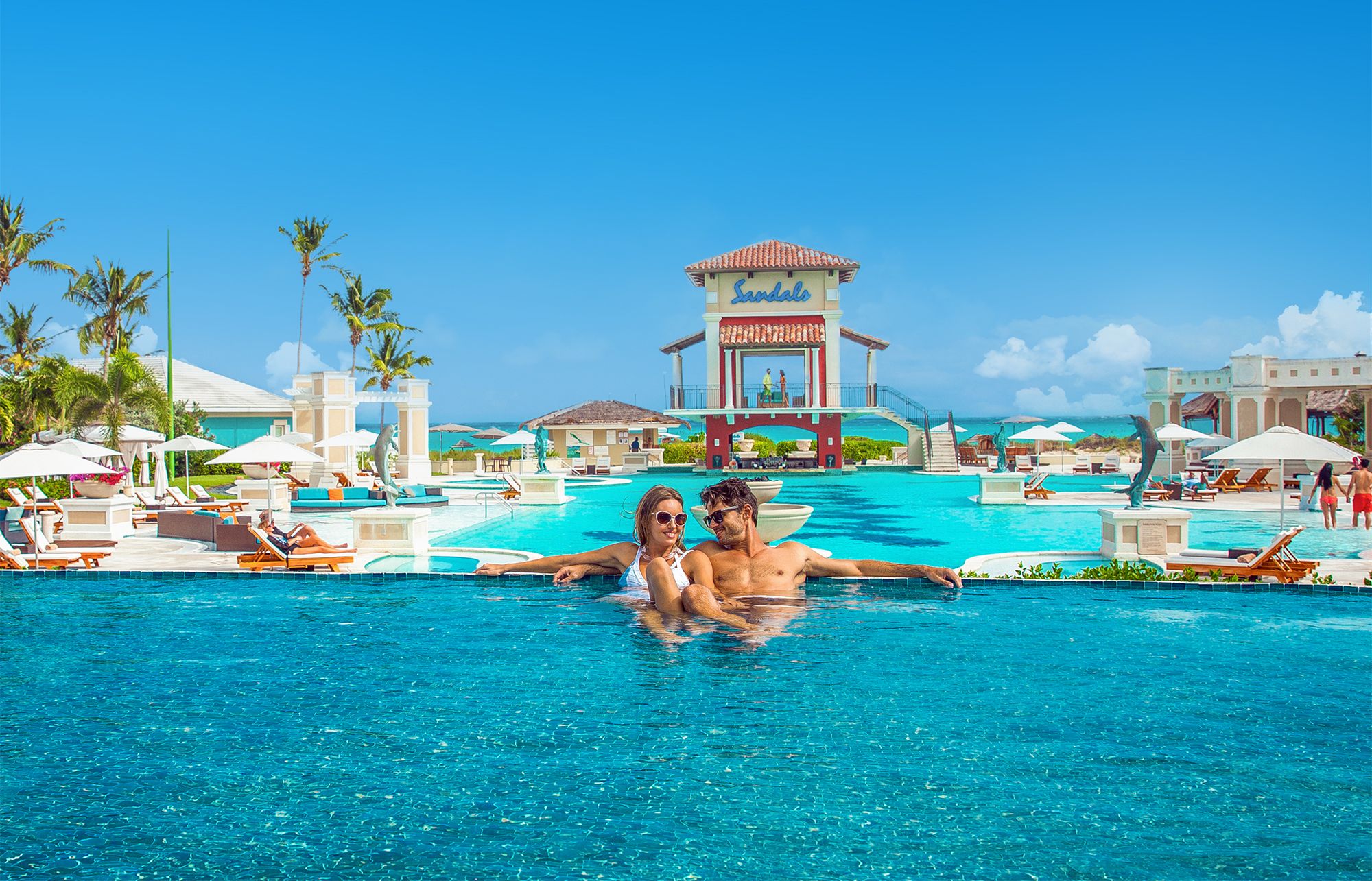 Sandals Emerald Bay Main Pool Overview
