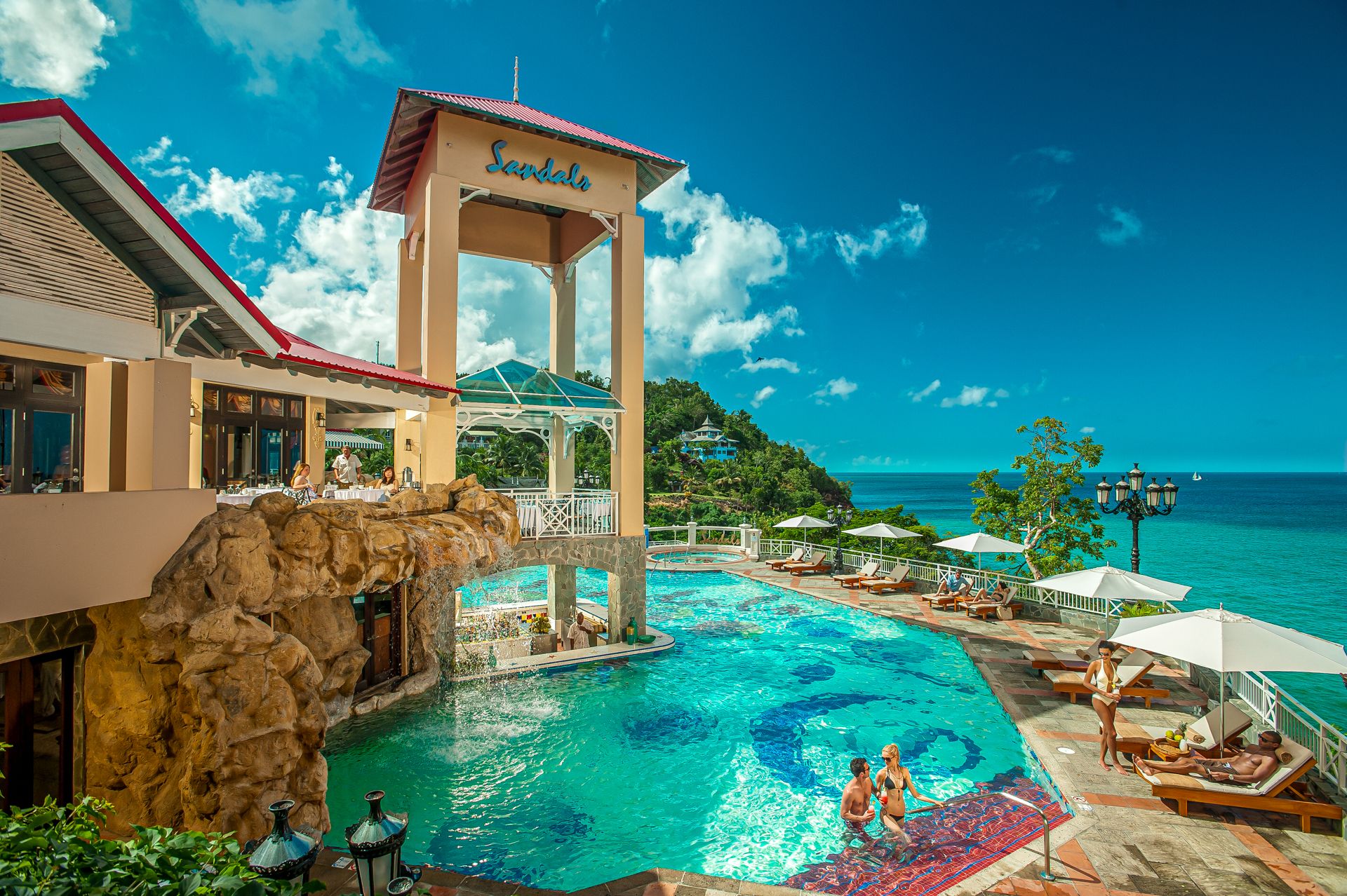 Sandals Regency La Toc Main Pool Overview