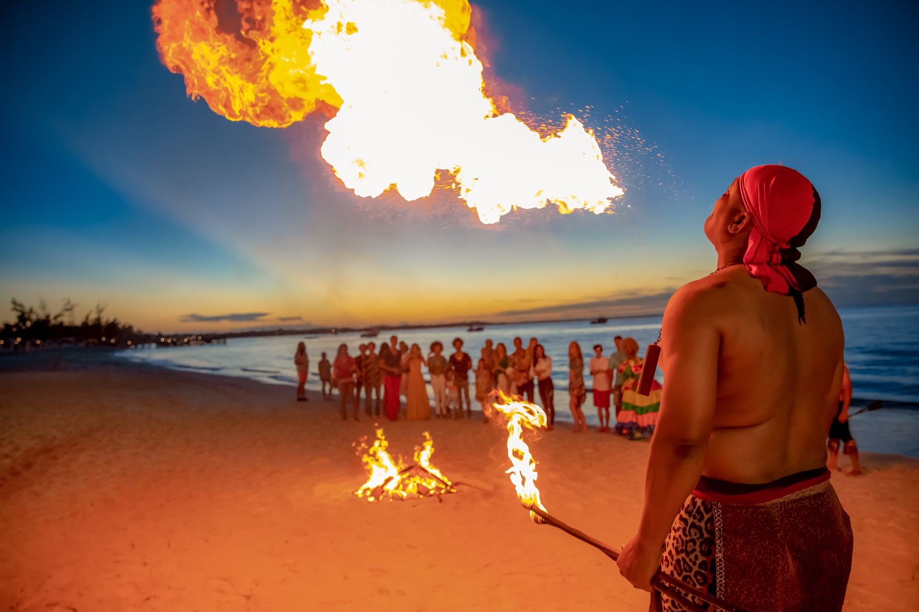 Beaches Turks Caicos Beach Party Fire