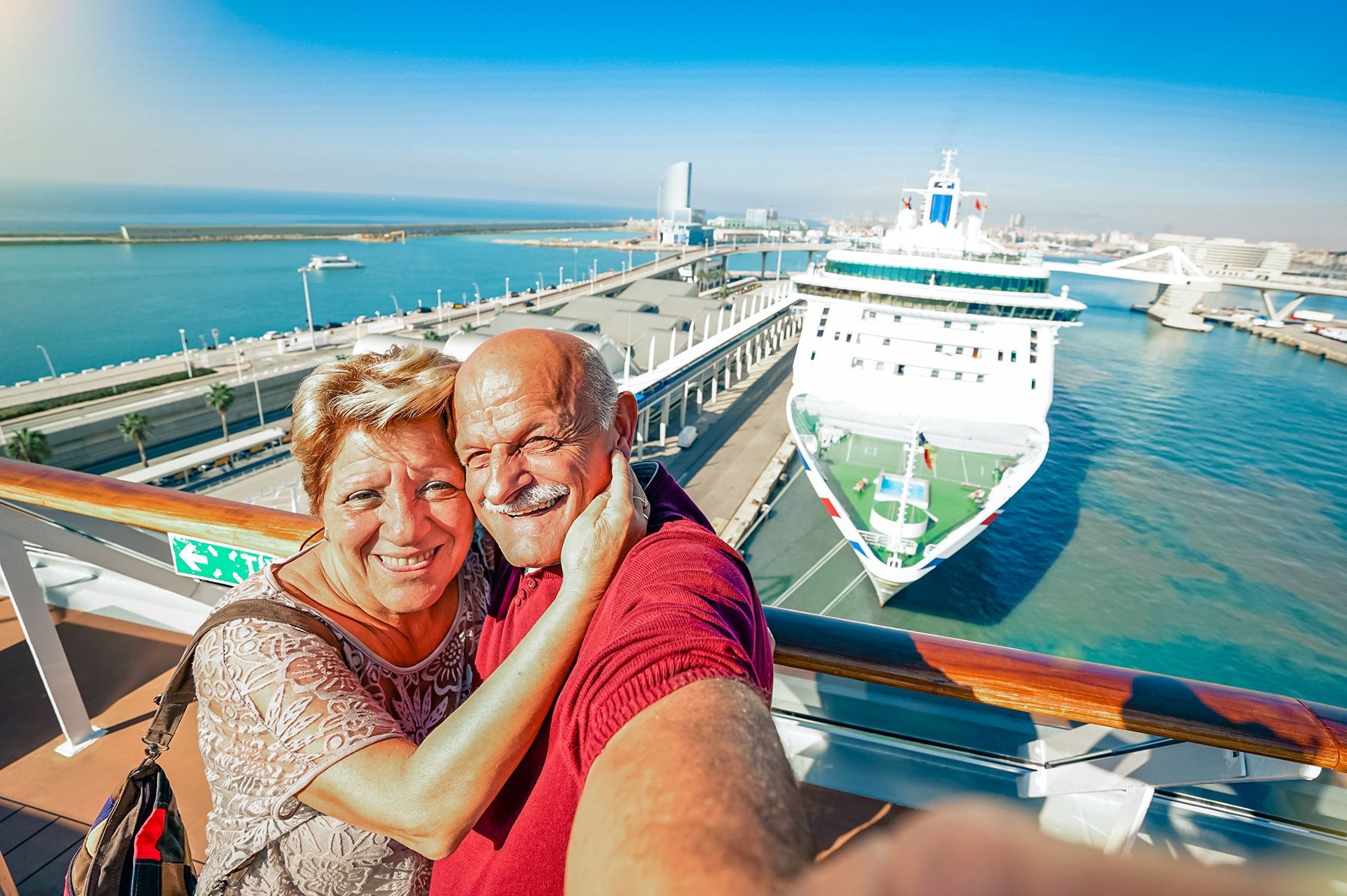 Elder couple Cruise Vacation