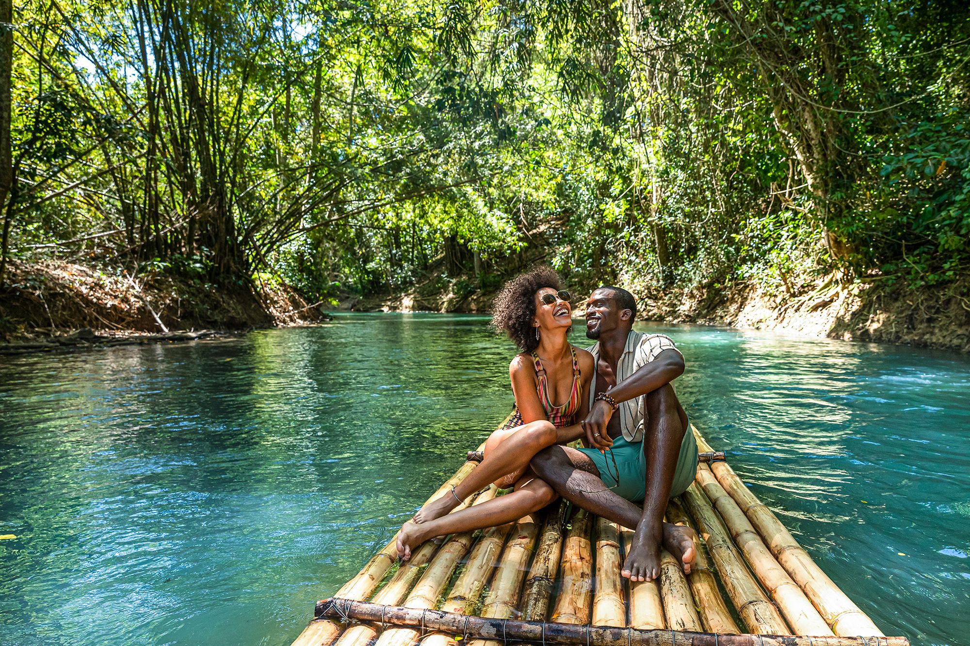 Martha Brea River Bamboo Raft Couple Front