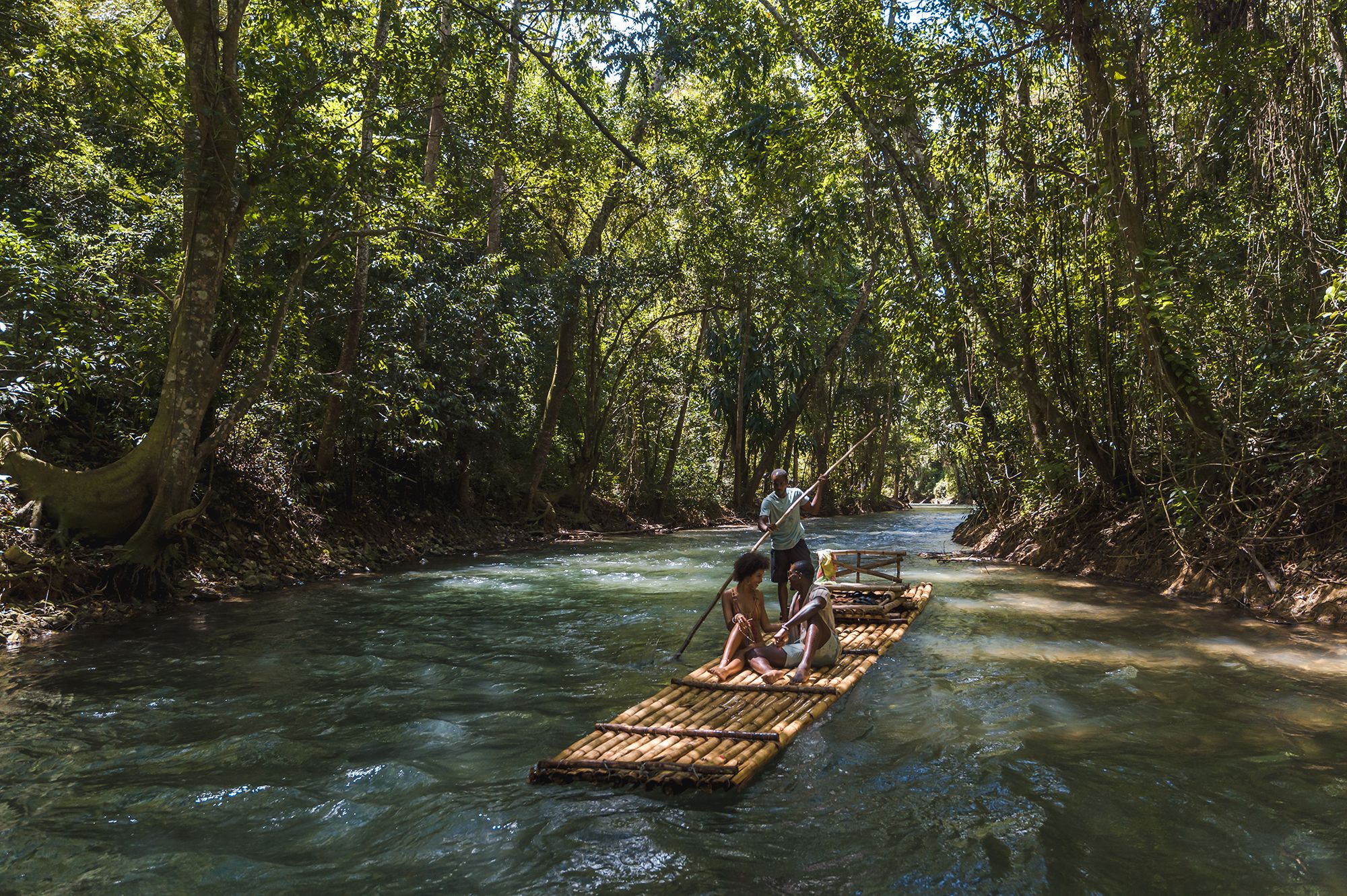 Martha Brea River Bamboo Raft Couple Overview