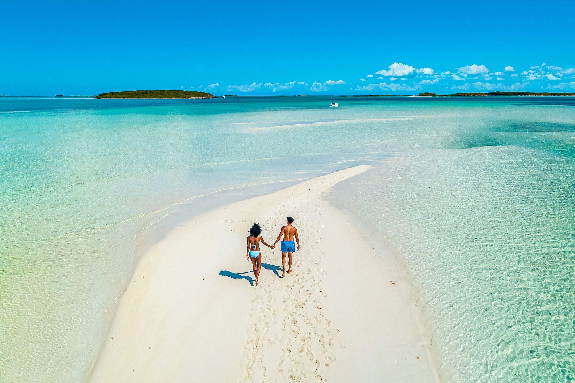 Bahamas Sandbar Aerial View