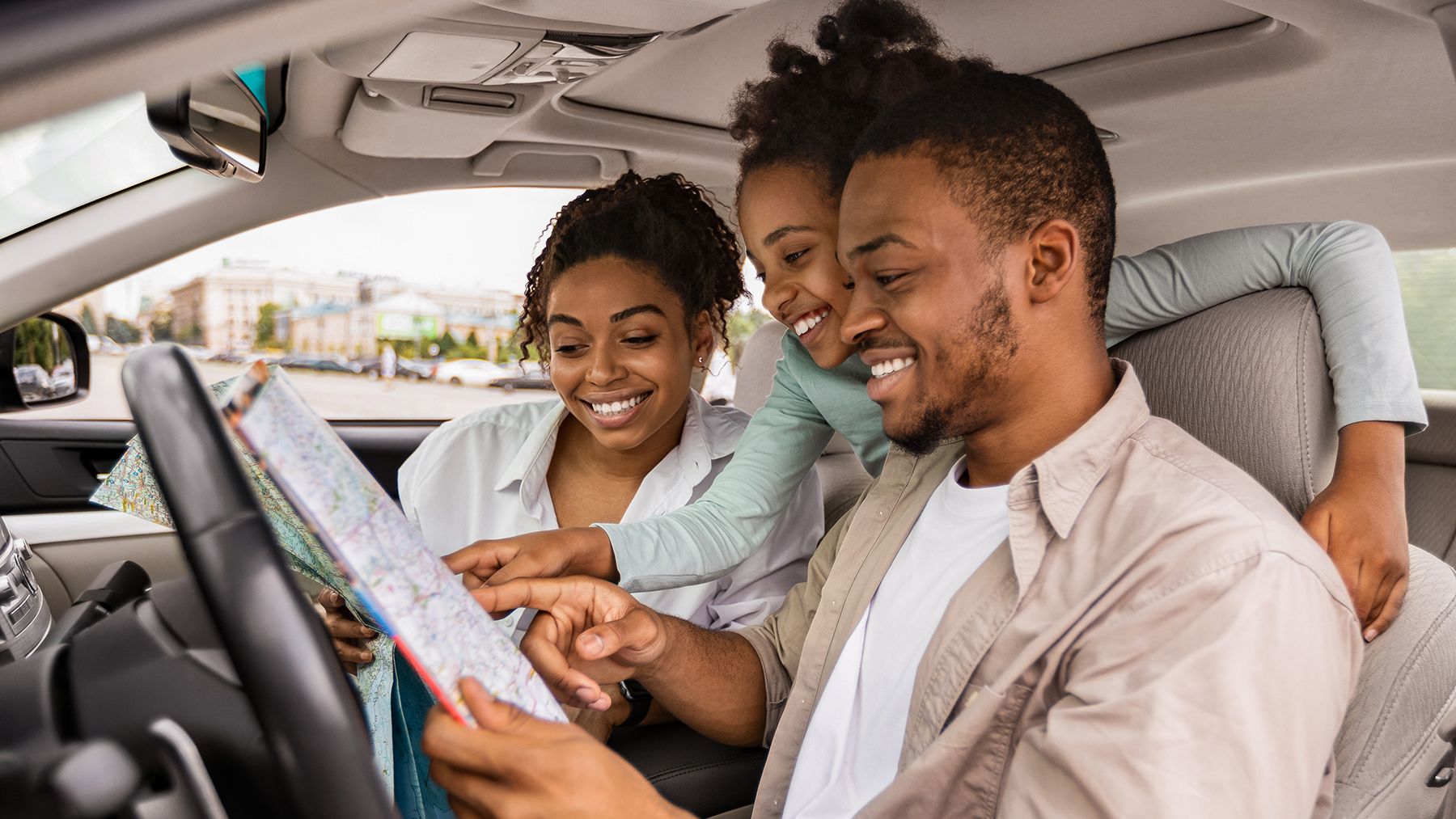 Family Road Trip Map Viewing