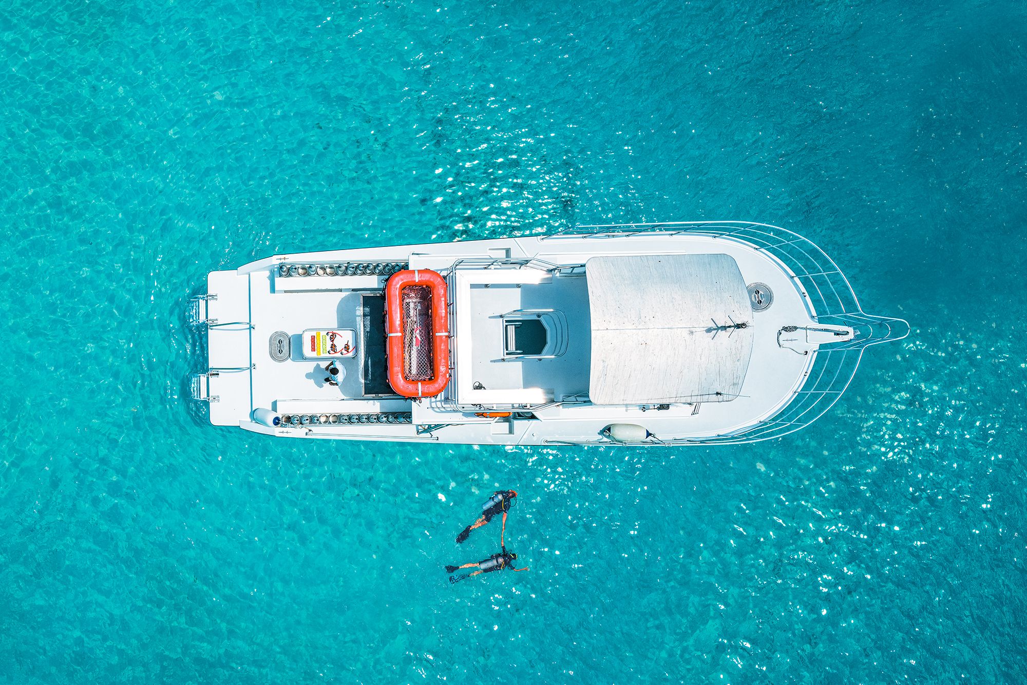 Beaches Turks Caicos Scuba Boat Aerial