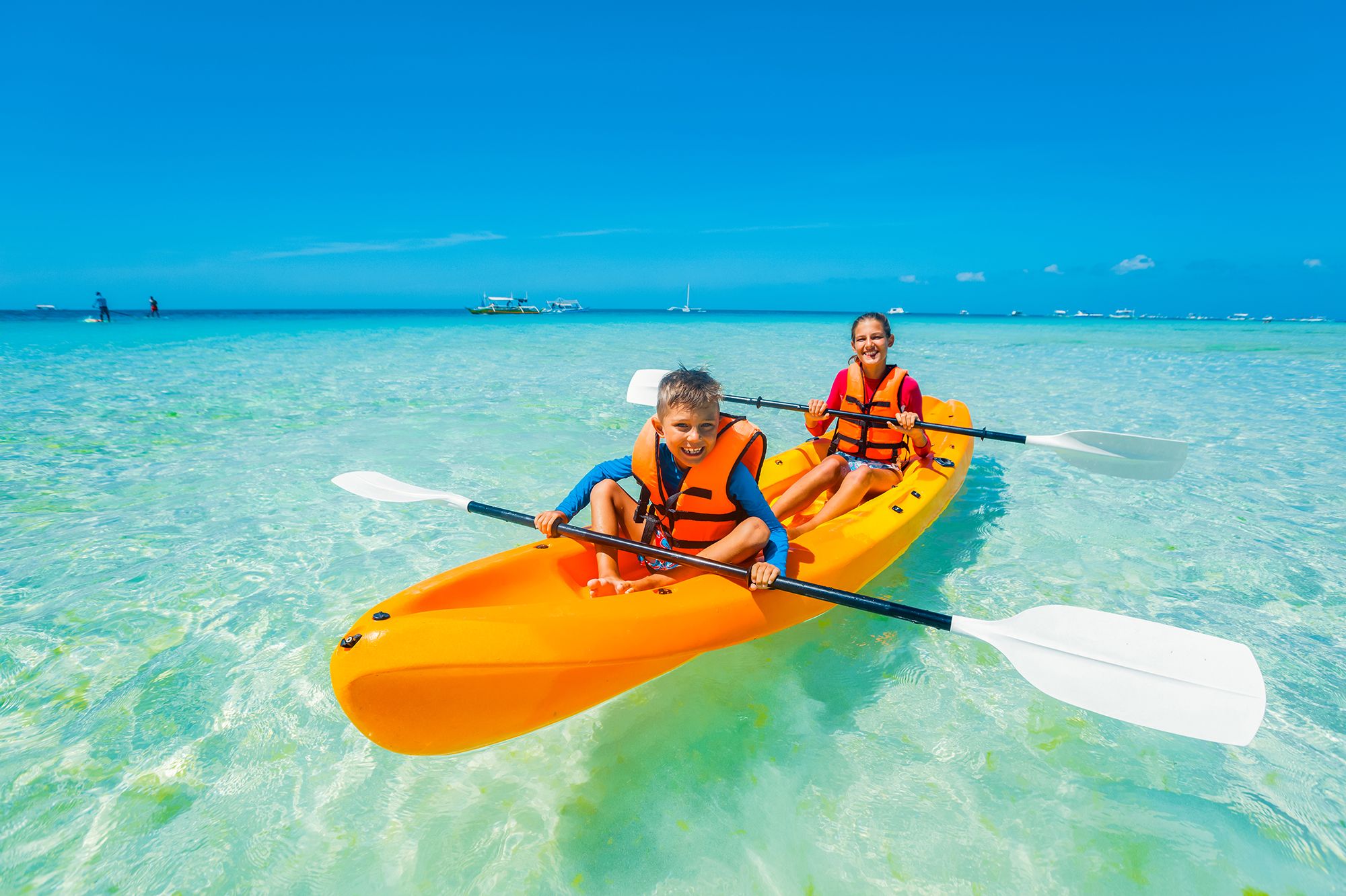 Kids Kayak Ocean Caribbean
