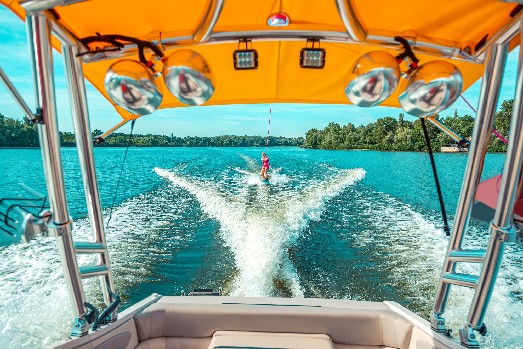 Wakeboarding Boat View Back