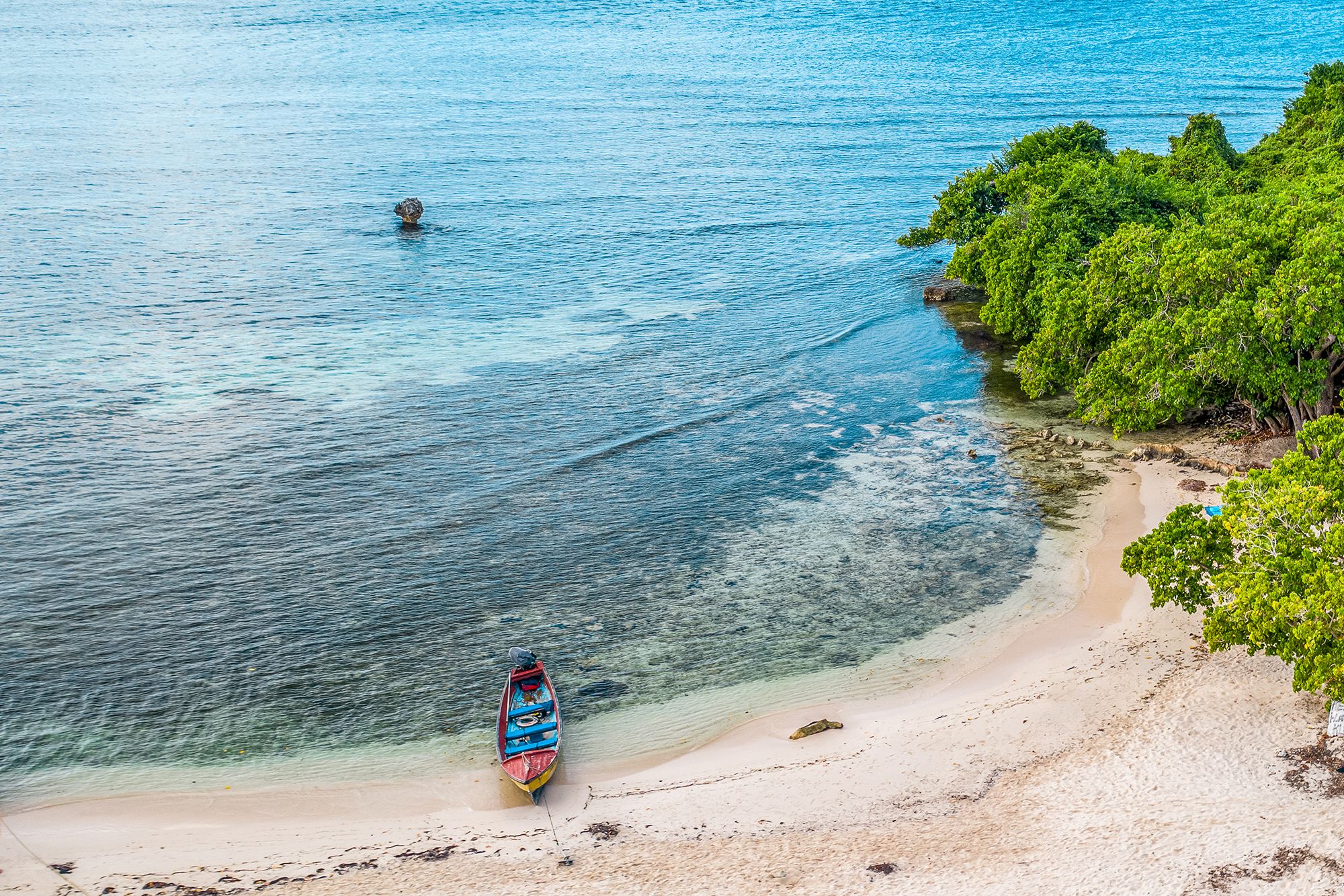 Aerial Booby Cay Island Negril Jamaica Boats