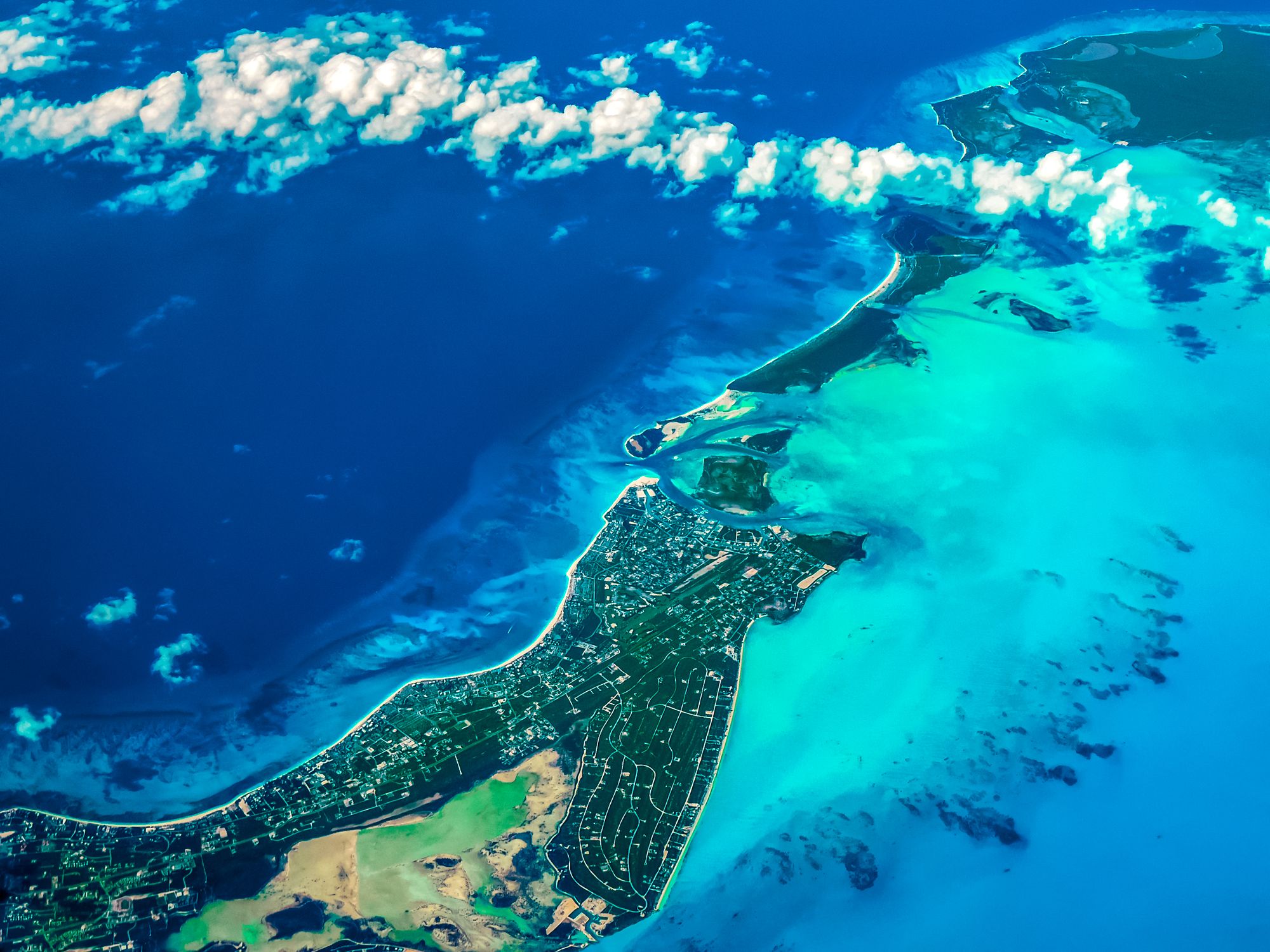 Bight Reef Coral Gardens Turks Caicos Aerial View