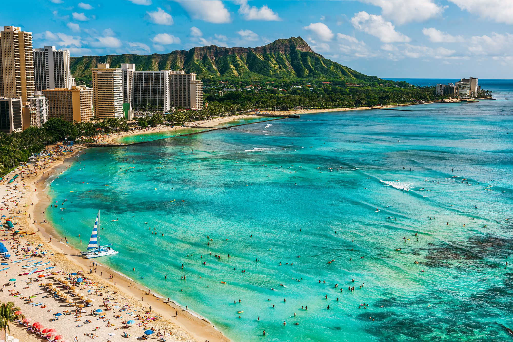 Oahu Hawaii Aerial Beach